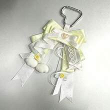 1pc Heart Buckle Satin Ribbon Bow Bag Charm, Lace Long Ribbon Polka Dot Woven Tape Anime Cosplay Live Concert Lolita Ita Bag Idol Support Fabric Rose Plush Wing Decoration Accessory Sweet Style Otaku Collection Handmade Peripheral Ornament - A - View 18