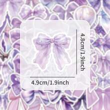 50pcs Purple Bow Sticker Creative Cup Sticker Light Purple Bow Sticker For Water Bottles, Laptops, Cars, Journals, Phone Case - Multicolor - View 2