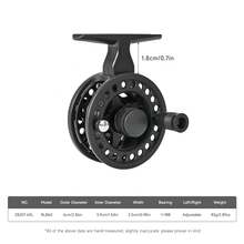 LEOFISHING Lightweight Ice Fly Fishing Reel, Left Right Interchangeable Fly Reel, Adjustable Drag Ice Fishing Reel For Outdoor Winter Fishing - Black - View 5