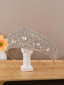 1pc Luxury Queen Crown, Baroque Bridal Tiara, Sparkling Rhinestone European Wedding Headpiece, Suitable For Cosplay Photography, Wedding, Party, Pageant - Empire Crown - View 3