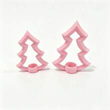 2pcs (Large + Small) Christmas Tree Tea Light Candle Holder, Hollow Christmas Tree Shaped Candle Base, Holiday Tabletop Decor, Suitable For Home Party Holiday Decoration, Multiple Colors Available - Upgraded Version - View 6