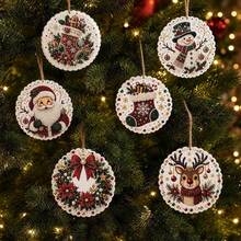 Christmas Decoration DIY Pearl Art Kit For Adults, Hanging Diamond Painting Christmas Ornament Set With Pearls, Irregular Gemstones And Jute Rope, Christmas Handmade Decor - Christmas Set - View 13
