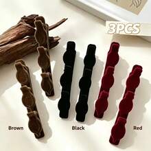 3pcs/6pcs/Set Flocked Side Hair Clips Double Layer Hair Clips Hair Styling Tools Hair Clips High Crown Hair Accessories Random Color - Multicolor - View 12
