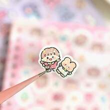 1000+ Cute Mini Pattern Mixed Materials Sticker Book, Asymmetrical Shaped, Glitter, Various Adorable Doodle Patterns, Suitable For Scrapbooking And Journal Decoration,School Supplies,Back To School - one-size - View 20