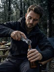 Metal Beard Comb | 304 Stainless Steel Pocket Comb, Suitable For Men's Beard Grooming, Hairstyle Styling And Beard Care | Portable Men's EDC Accessory, Multi-Functional Tool With Bottle Opener Function - Multicolor - View 3