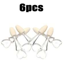 30PCS/24PCS/12PCS/6PCS Portable Disposable Eyeshadow Sponge Applicators, Transparent Heart-Shaped Handle Design, Soft Sponge Head With Gentle Touch, Even Blending And Application, Wash-Free Hygienic To Avoid Cross-Contamination, Suitable For Eyeshadow/Highlighter/Eyeliner Detail Work, Multi-Pack Travel Makeup Brush For Eye Makeup, Practical Daily Eye Makeup Tool - Multicolor - View 6