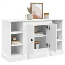 Buffet Blanc 100x35,5x60 cm Bois d'ingénierie - Blanc - Voir 5