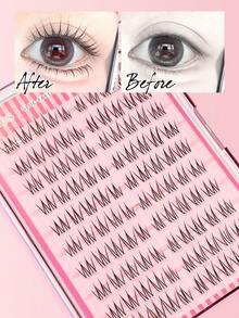 Sibeuna 100pcs Self-Adhesive False Eyelashes, Manga Eyelashes, Angel Eyelashes Cluster False Eyelashes, Pre-Glued Eyelashes, Doll Eye Structure, Create Anime Style, Suitable For Daily Eye Makeup, Autumn New Arrival - C - View 5