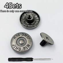 4/8Sets Men's Detachable Adjustable Metal Buttons, Beach Shoes Sandals Slippers Fixing Buckles, Rivet Buckles For Fixing Heel Straps - Multiple Styles - View 20