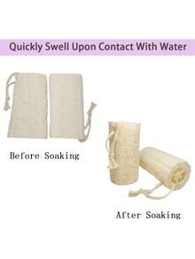 3pcs Natural Loofah Exfoliating Body Scrubber - Yellow - View 3