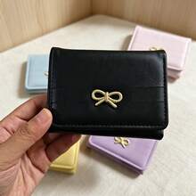 Butterfly Short Fresh Style Wallet, Solid Color Wallet, Women's Short Minimalist Wallet, Multi-Slot Large Capacity Card Holder Coin Purse Multifunctional - Multicolor - View 8