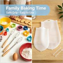 2PCS Egg Beater, Wooden Handle Manual Whisk, Handheld Egg Mixer Baking Tool - Multicolor - View 3