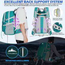 NEWHEY Hiking Backpack 40L Packable Camping Backpack For Men Women Waterproof Lightweight Hiking Foldable Travel Daypack For Climbing Trekking Camping - Multicolor - View 5