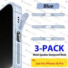 ZYONS 3件組金屬揚聲器防塵網罩，相容 iPhone 18 Pro Max/18 Pro/Duo/17 Pro Max/17 Air/16 Pro Max/16/15/14/13/12 系列，防塵設計，耐用金屬材質，可選顏色：黑色/銀色/宇宙橘/金色/綠色/紅色/藍色/紫色/沙漠鈦 - 3件 - 查看 34