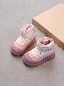 1 Pair Girls Winter Thermal Lined Warm Snow Boots Soft Sole Anti-Slip Comfortable Versatile Cute - Pink - View 3