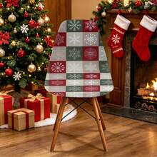 1/2/4/6pcs Christmas Print Shell Chair Covers Elastic Chair Covers For Home, Hotel, Restaurant Chairs, Casual Armless, Suitable For Kitchen, Office, Dining Room And Living Room - Multicolor - View 9