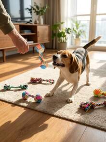 1/3/5pcs Multi-Color Dog Rope Toy Set, Mixed Color Knotted Chew Toys For Tug Games, Teeth Cleaning And Interactive Play, Suitable For Small, Medium And Large Dogs, Indoor And Outdoor Use, Relieve Boredom, Pet Birthday And Holiday Gift - Multicolor - View 4