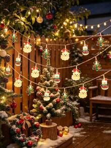 1pc 1.5/3M Christmas Decoration Snowman, Santa Claus, Christmas Tree Pattern Light String, Christmas Indoor Decor Light String, Christmas Decor Lights,Party Decor Prop Light String, Christmas Home Decor Lights, Garden, Outdoor Decor Light String - Yellow Light - View 5