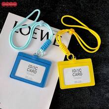 Ins Lanyard Card Holder Keychain Integrated Transparent Work Badge Card Sleeve Photo Protector Bus Card Access Card Campus Card Meal Card ID Badge, Middle & High School Students, Office Workers, Idol Fans, Card Storage, Photo Dust-Proof, Portable, Birthday Gift, Holiday Gift, Anime Merchandise Storage, Commuting, Campus Use, Desk Organization, Creative Collection, DIY Decoration - A - View 9