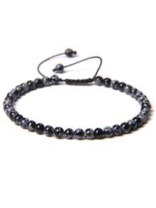 4mm Fine Bead Bracelet, Adjustable Natural Stone Semi-Precious Gemstone Yoga Beads Handmade Bracelet Jewelry - Bracelet - View 12