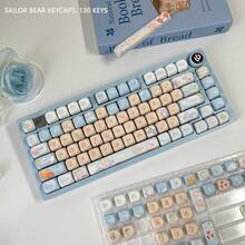 Nautical Bear Keycaps Cute DIY Highly Attractive PBT 5-Sided Dye-Sublimation MOA Height Compatible With Mechanical Keyboards - View 3