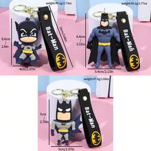 Hasbro 3D PVC Cartoon Joker Figure Keychain Cute Q Version Doll Key Ring With PU Strap, Bat Hero Harley Quinn Character Backpack Bag Charm Gift For Fans - Style Random - View 4