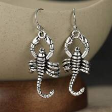 Scorpion 3D Embossed Ear Hook, Unique Style, Suitable For Fashion-Forward People - Silver - View 3