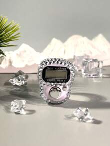 Highly Attractive Rhinestone Finger Counter LCD Digital Display Resettable Ring Tally Counter Portable Press Clicker - Multicolor - View 1
