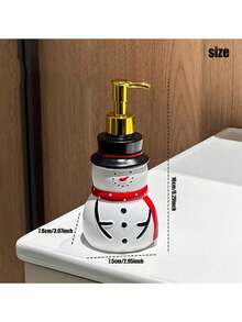 1pc Santa Claus Painted Liquid Dispenser Bottle, Suitable For Bathroom Hand Soap, Shampoo, Body Wash, Conditioner, Refillable Pump Head Bottle - Multicolor - View 10
