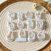 13pcs Cactus Shape Clay Cutters, Succulent Embossing Molds, DIY Handmade Earring Pendant Jewelry Craft Supplies - 13pcs - View 2