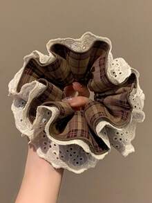 1pc Ditsy Floral Casual Polyester Retro Floral Scrunchie Hair Tie For Women, Elegant Hair Accessory For Bun, Low Ponytail, Versatile Hair Rope - Multicolor - View 5