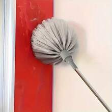 1pc Telescopic Spider Web Cleaner Made Of Metal And Resin, Manual Operation, Suitable For Living Rooms, Bedrooms, Bathrooms, And Kitchens - No Batteries Required - Grey - View 7