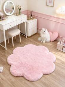 1 buah Karpet Asimetris 8 Kelopak Warna Pink, Karpet Dekoratif, Alas Lantai, Karpet Ruang Tamu, Karpet Kamar Tidur, Karpet Serbaguna, Keset Pintu - Berwarna merah muda - View 1