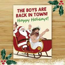 Hasbro Holiday Men's Christmas Card With Envelope - "The Boys Are Back" Santa And Sleigh Design, Humorous Seasonal Greeting For Brothers, Colleagues, Dads - Ideal For Christmas And Special Occasions - one-size - View 4