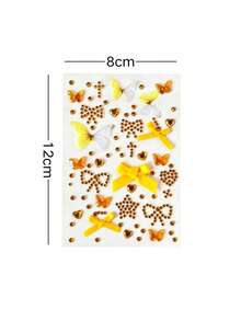 1pc Autumn New Realistic Butterfly Rhinestone Bow Face Sticker, Suitable For Christmas Dress-Up, Gatherings, Electronic Music Festivals, Concerts, Parties, Y2K Fresh Style, DIY Face Sticker For Store Use - Multicolor - View 2