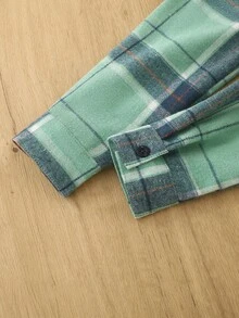 Boys (Small) Colorblock Plaid Button-Up Long Sleeve Casual Shirt With Collar - Multicolor - View 5
