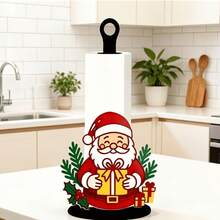 Acrylic Santa Claus Desktop Tissue Holder, Vertical Paper Towel Storage Rack, Suitable For All Four Seasons, Christmas And New Year Restaurant Dining Table Holiday Decor, Christmas Gift, Home Decoration - Multicolor - View 2