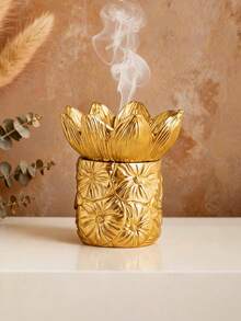 1pc Floral Resin Incense Burner, Middle Eastern Arabic Style Aromatherapy Decor, Exquisite Floral Design, Ideal Decoration For Living Room, Home, Office, Meditation Space, Desk, Festivals And Parties, Perfect Decorative Gift - Incense Burner - View 13