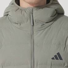 Adidas Helionic Insulated Outdoor Windproof Hooded Down Jacket Men's Grey - Grey - View 5