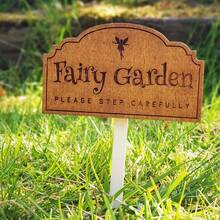 Fantasy Fairy Garden Sign - Handmade Wooden Garden Marker, Exquisite Fairy Design, Indoor/Outdoor Use, Durable And Weather-Resistant, Suitable For Fairy Gardening Enthusiasts - One Size - View 2