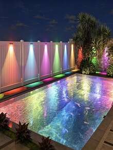 Solar Powered Fence Lights Outdoor, Upgraded Brightness 3 LED Lens Fence Lights, Solar Powered, 10 Fixed Colors And RGB Lights, IP65 Waterproof Solar Lights, Suitable For Backyard/Fence/Stairs/Patio - RGB - View 8