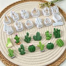 13pcs Cactus Shape Clay Cutters, Succulent Embossing Molds, DIY Handmade Earring Pendant Jewelry Craft Supplies - 13pcs - View 3