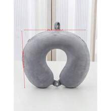 Memory Foam Solid Neck Pillow, U-Shaped Travel Pillow, Removable [Open The Vacuum Packaging, Allow It To Air Out And Regain Its Shape Before Using] - Gris claro - Ver 4
