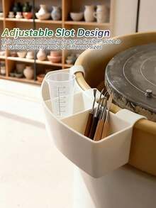 1/2/3Pcs [Ceramic Tool Storage]White 3-Slot Adjustable Pottery Wheel Tool Rack, Ceramic Tool Storage Holder, Ceramic Tool Rack, Tool Storage Box, Multifunctional Storage Box, Brush Storage, Makeup Brush Storage,Suitable For Studios & Craft Lovers - Multicolor - View 9