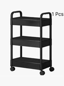 Multi-Tier Rolling Storage Cart - Compact Design Saves Space, Sturdy Plastic Structure, Suitable For Kitchen, Bathroom, Bedroom, Office, Warehouse, Garage - Easy Assembly, Multi-Functional Multi-Tier Shelving Unit, Home Storage Rack, Requires Manual Assembly - Car Storage Rack/Black - View 14