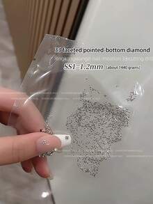 1440pcs/Pack 33 Facets Super Shiny Pointed Bottom Nail Rhinestones DIY Nail Art Refill Pack Nail Rhinestone Decor Nail Gap Filler Mini Round Pointed Rhinestones - White - View 14