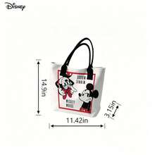 Miniso Disney Mickey & Minnie Vintage Couple Pattern Laptop Bag, Handheld & Shoulder Strap, For Daily Use - Black - View 6