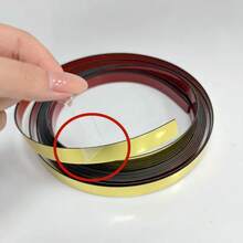 1 لفة 5م/196.85 بوصة شريط ديكوري PVC لامع عالي الجودة ذاتي اللصق، شريط خط ديكوري PVC ذاتي اللصق، ملصق خط ديكوري PVC ذاتي اللصق لفجوات البلاط، مناسب للجدران والسقف وحواف الجدران لديكور المنزل والمكتب - A - مشاهدة 8