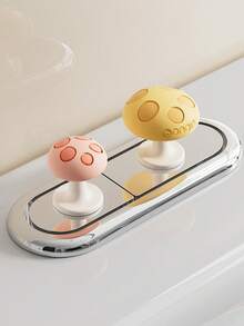 Mushroom Shaped Toilet Flush Button, Cute Mushroom Silicone Toilet Flush Button Presser, Creative Long Nail Women's Water Tank Switch Assistant, Plastic Flush Button, Bathroom Decor - Mushroom - View 4