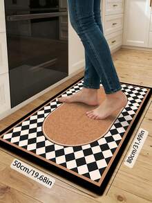 1pc Minimalist Geometric Print Pattern, Minimalist Style Digital Print Kitchen Rug Mat, Suitable For Kitchen, Dining Room, Hallway, Indoor Carpet, All Seasons - Multicolor - View 14
